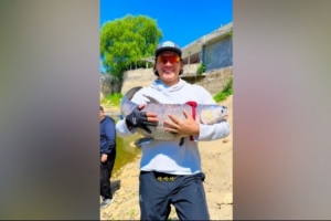 博主分享喜悅，王大雷釣獲生涯首條大青魚