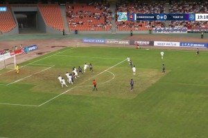 這球頂?shù)钠涟?！王政豪頭球破門，天津津門虎1-0先下一城！