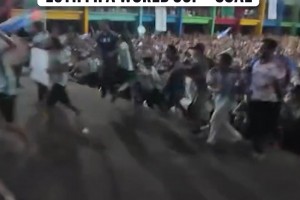 狂熱！梅西打進(jìn)世界杯第20球瞬間，孟加拉國阿根廷球迷陷入瘋狂